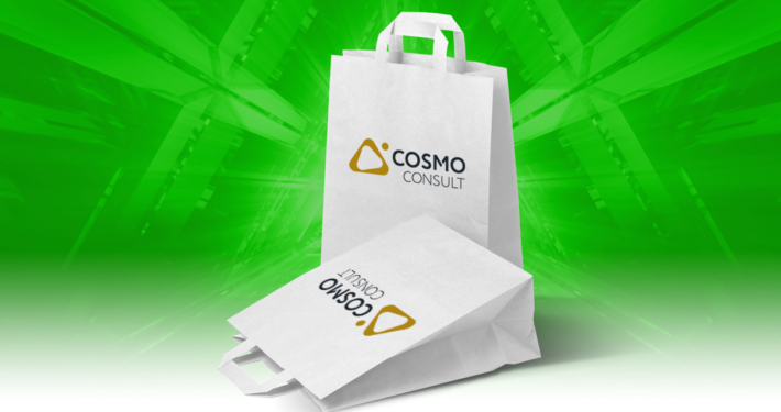 Szalagfüles papírtáska - Cosmo