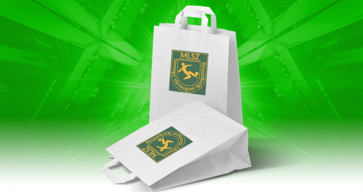 Szalagfüles papírtáska logózott - MLSZ